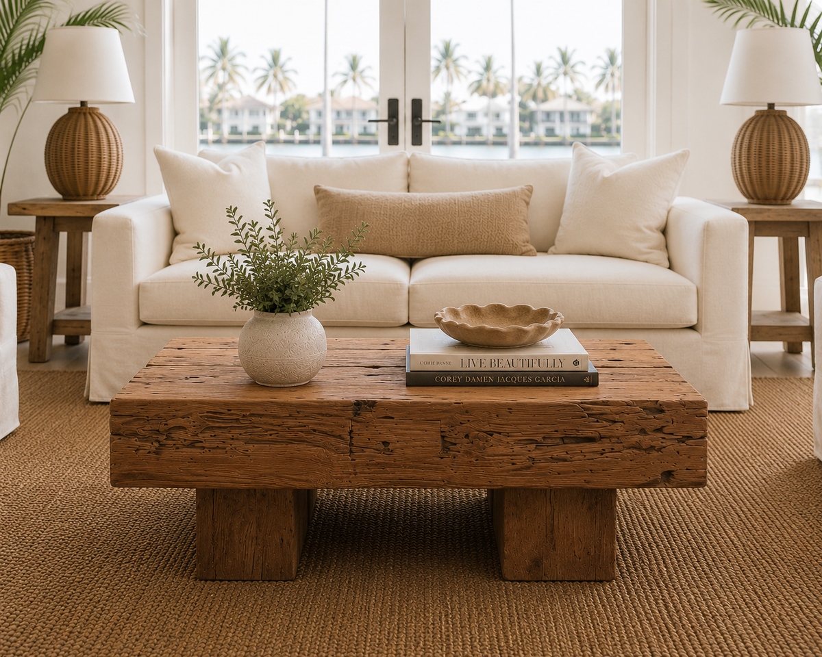 Organic Square Teak Coffee Table 32" — view 5