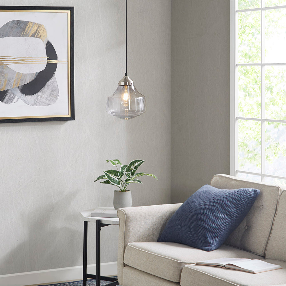 Smoke Grey Bell-Shaped Glass Pendant Light | Antique Brass Ceiling Mount, Modern Kitchen Hanging Fixture