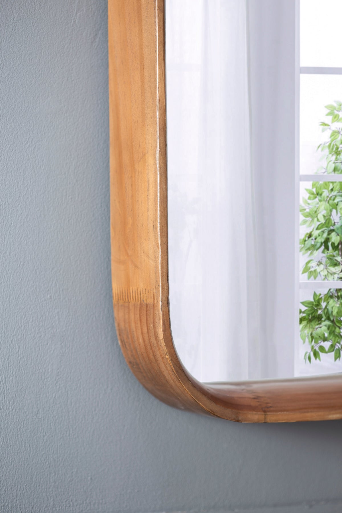 32"x32" Square Mirror with Wood Frame