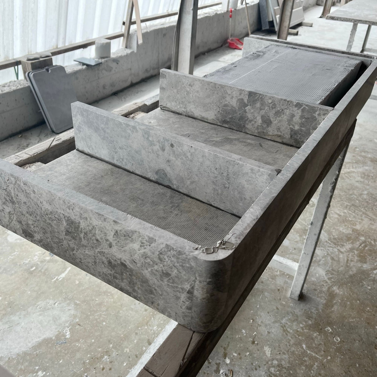 Tundra Grey Marble Handcrafted Vanity Sink - Luxury Bathroom