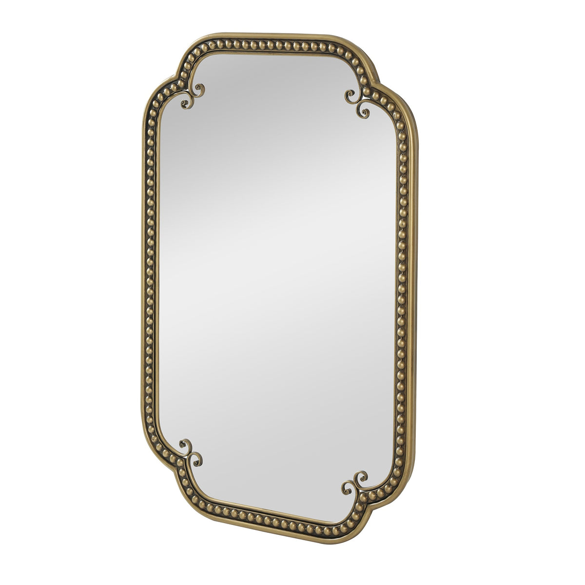 Gold Irregular Beaded Metal Framed Wall Mirror - Large