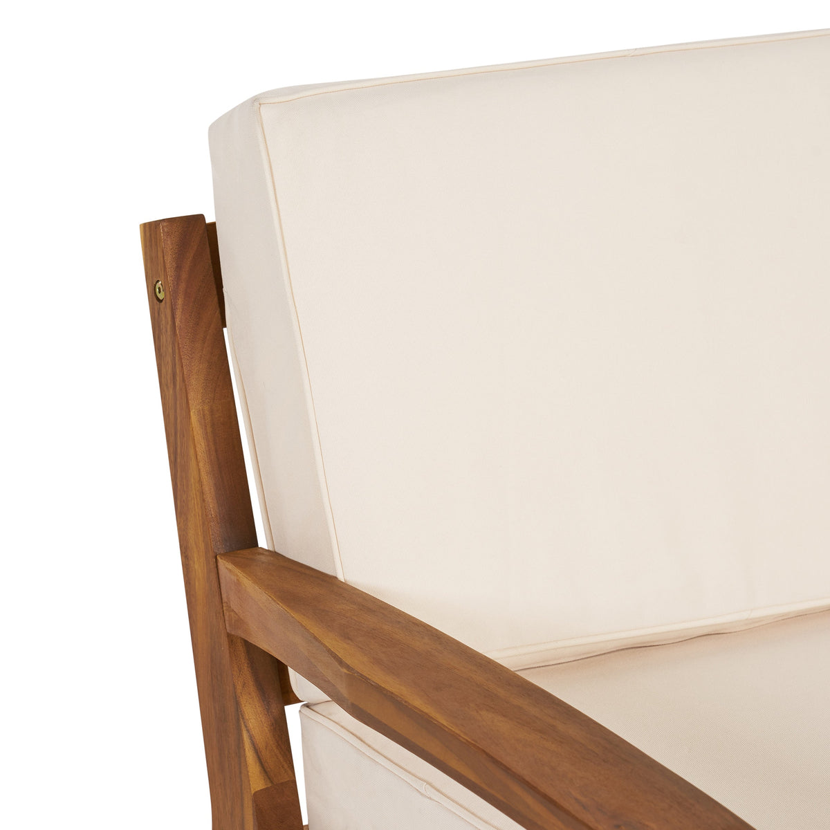 Outdoor L Shape 3-Piece Acacia Wood Patio Sofa Set