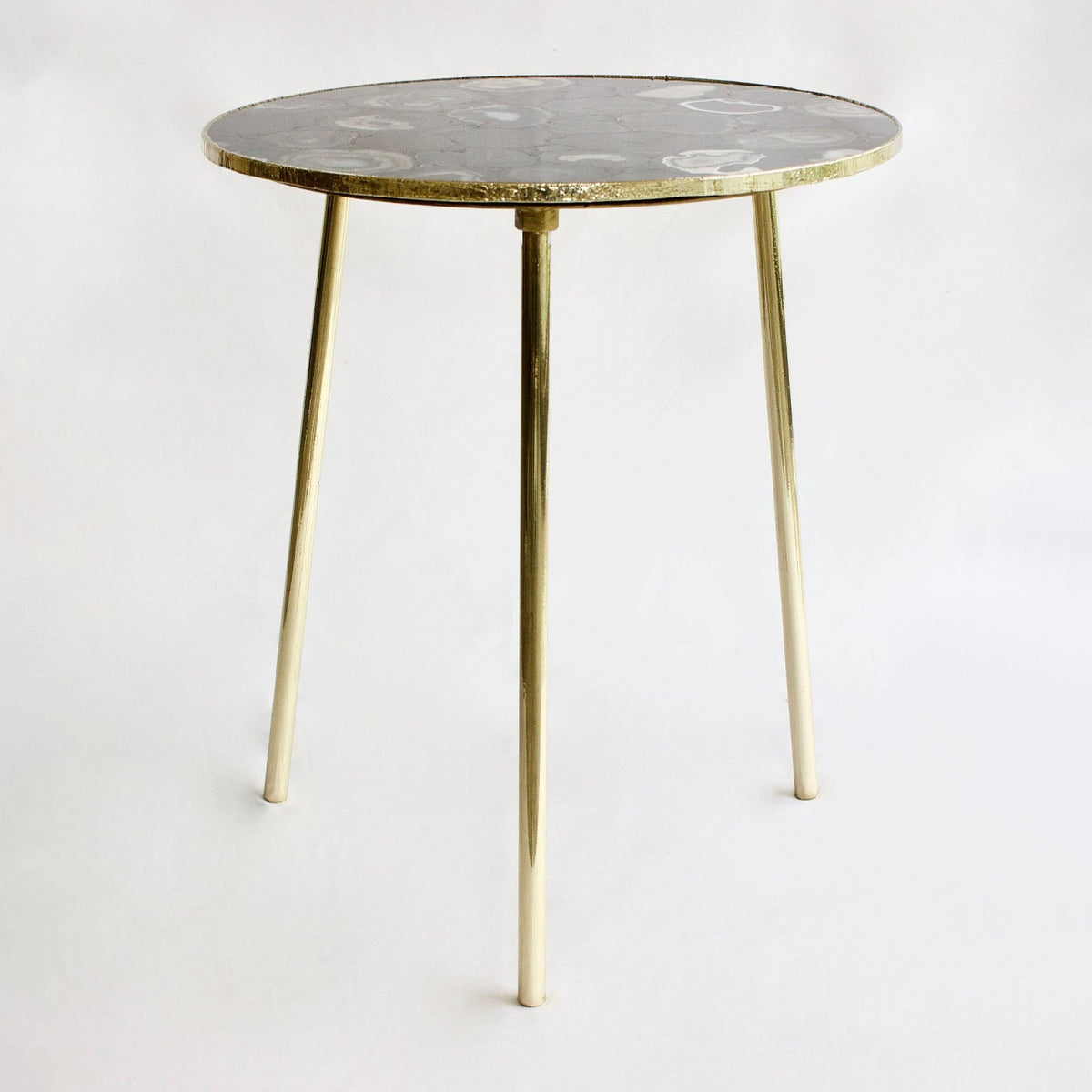 Black Agate Round Coffee/Side Table | 12", 14" or 16"