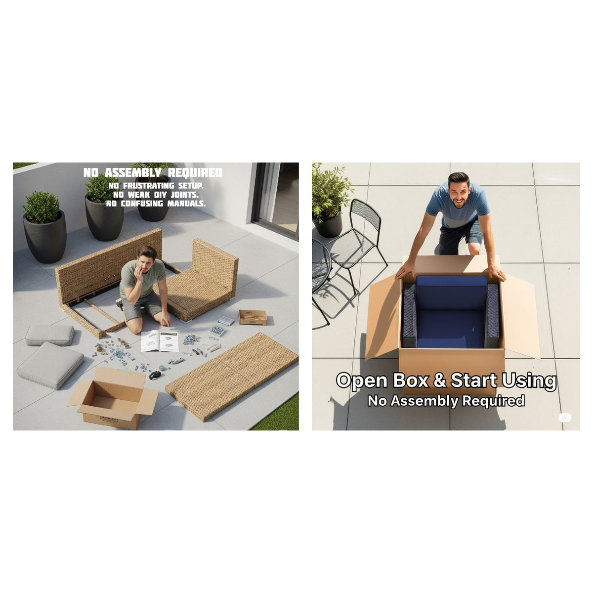 4-Person All-Weather Wicker Seating Set