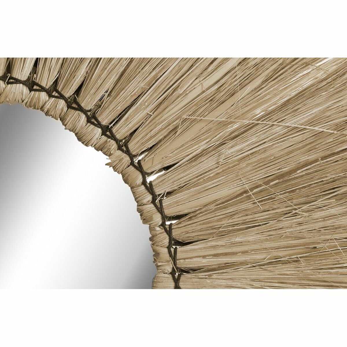 Wall mirror DKD Home Decor Crystal Natural Jute (45 x 3 x 45 cm)