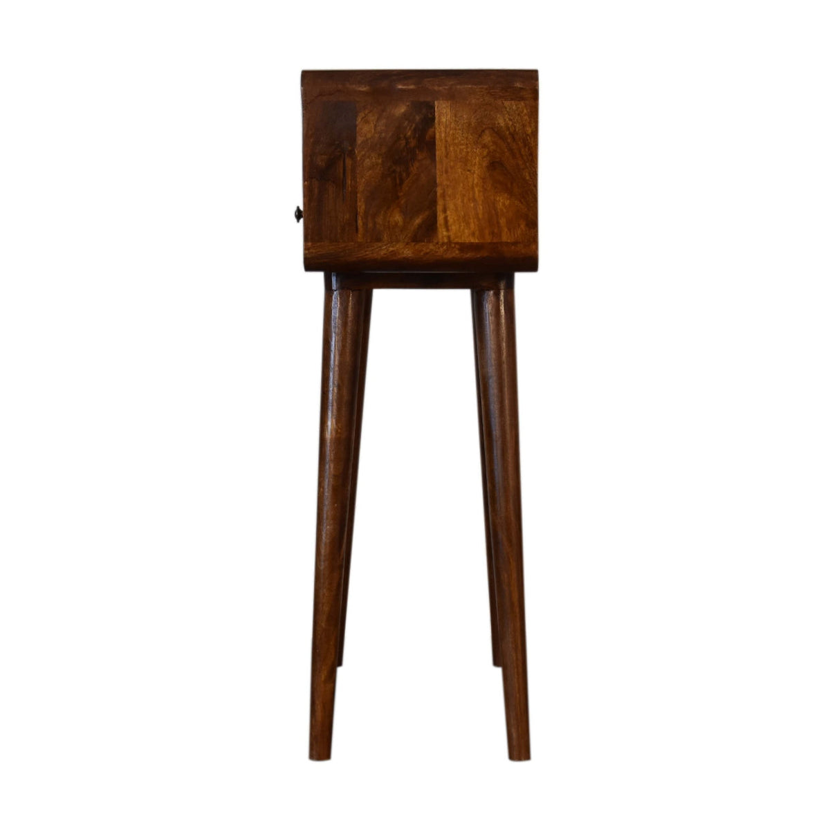 Solid Wood Mini Console Table, 2-Drawers, 1 Open Slot