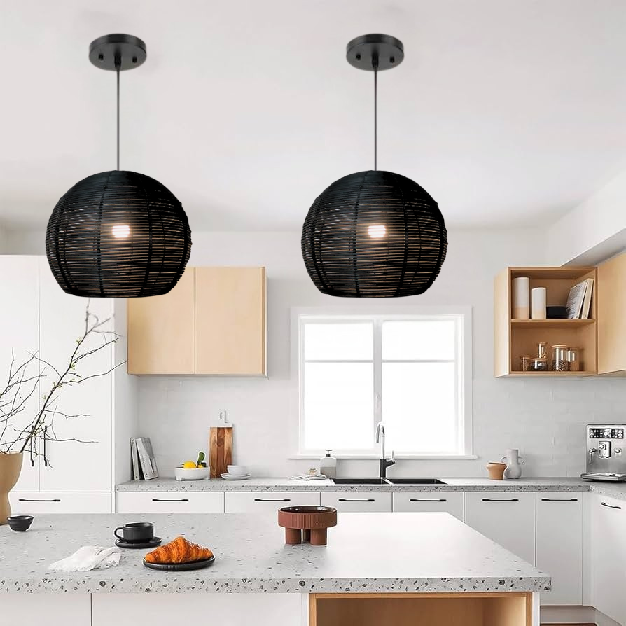 Artisan Rattan 3-Light Chandelier for Living & Dining Room