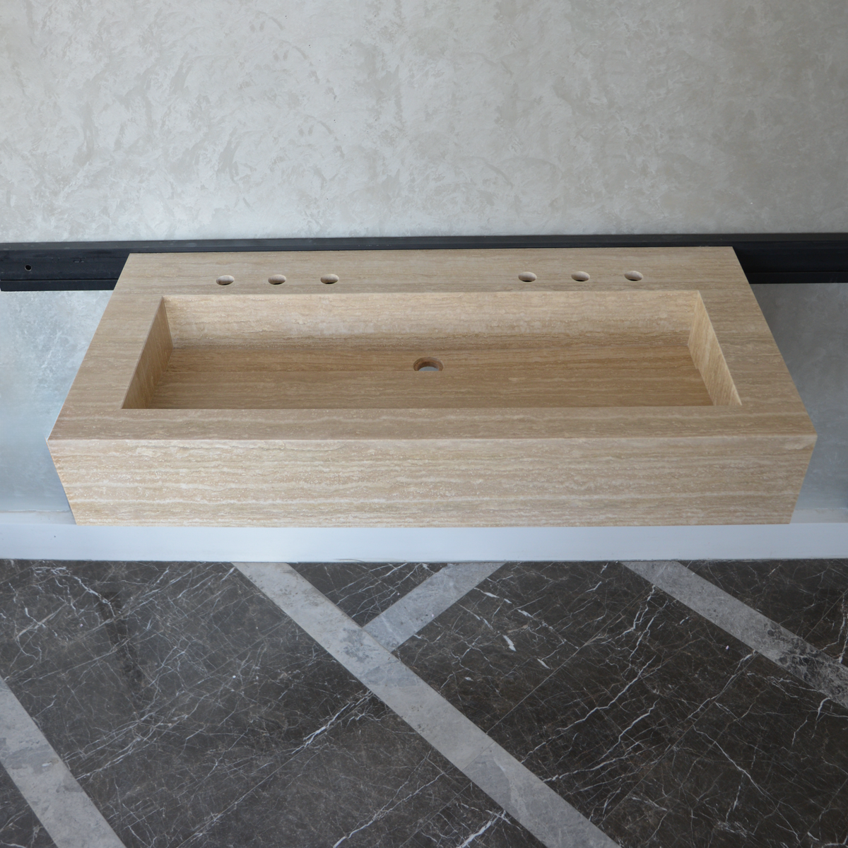 Travertine Natural Stone Handcrafted Bathroom Sink - Artisan