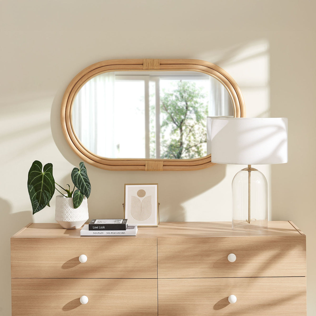Corsica Oval Rattan Wall Mirror by Modway