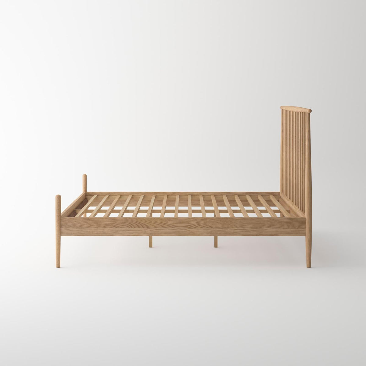 Isabella Mid Century Bed Frame - Solid American White Oak