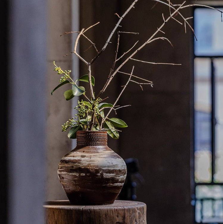 Vintage Wabi-Sabi Style Ceramic Jar — view 11