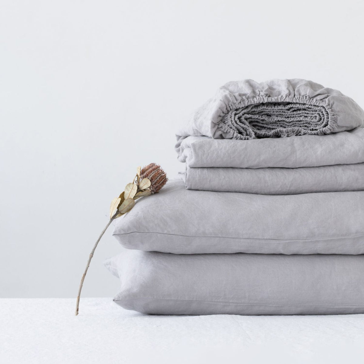 Light Grey Linen Sheet Set — view 5