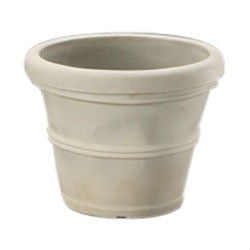 12-inch Diameter Round Planter in Weathered Concrete Finish Poly Resin — view 3