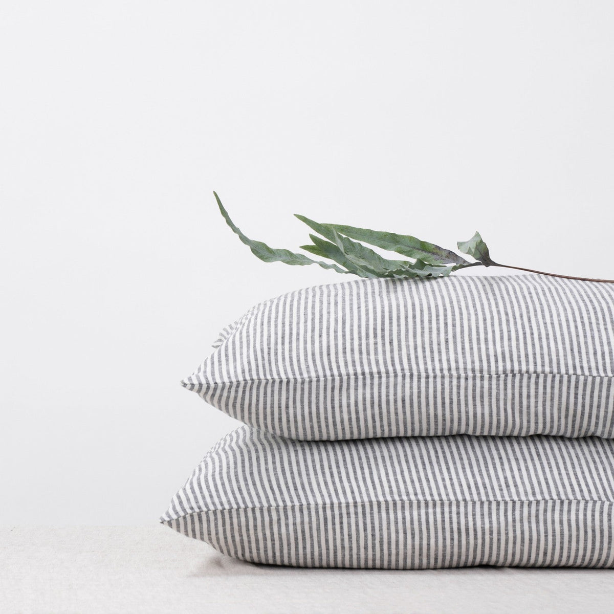 Thin Black Stripes Linen Pillowcase