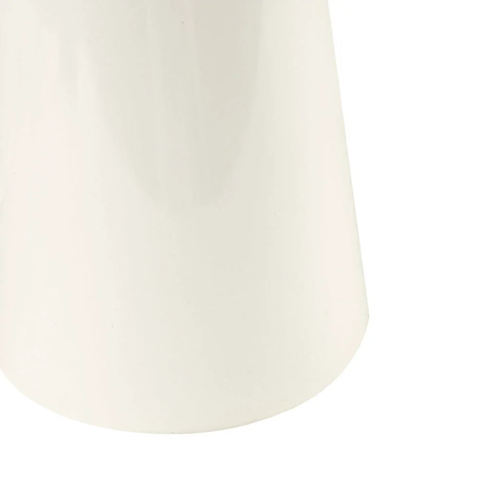 Ceramic & Wood Table Lamp – Two-Tone Conical Base, Cream Drum Shade & LED Bulb Included | Mid-Century Modern