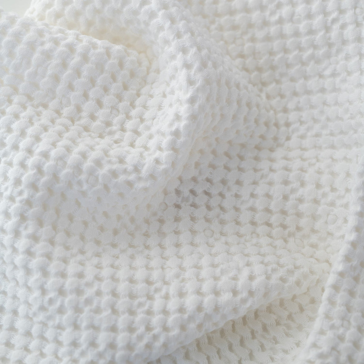 White Linen & Cotton Honeycomb Waffle Towel — view 8