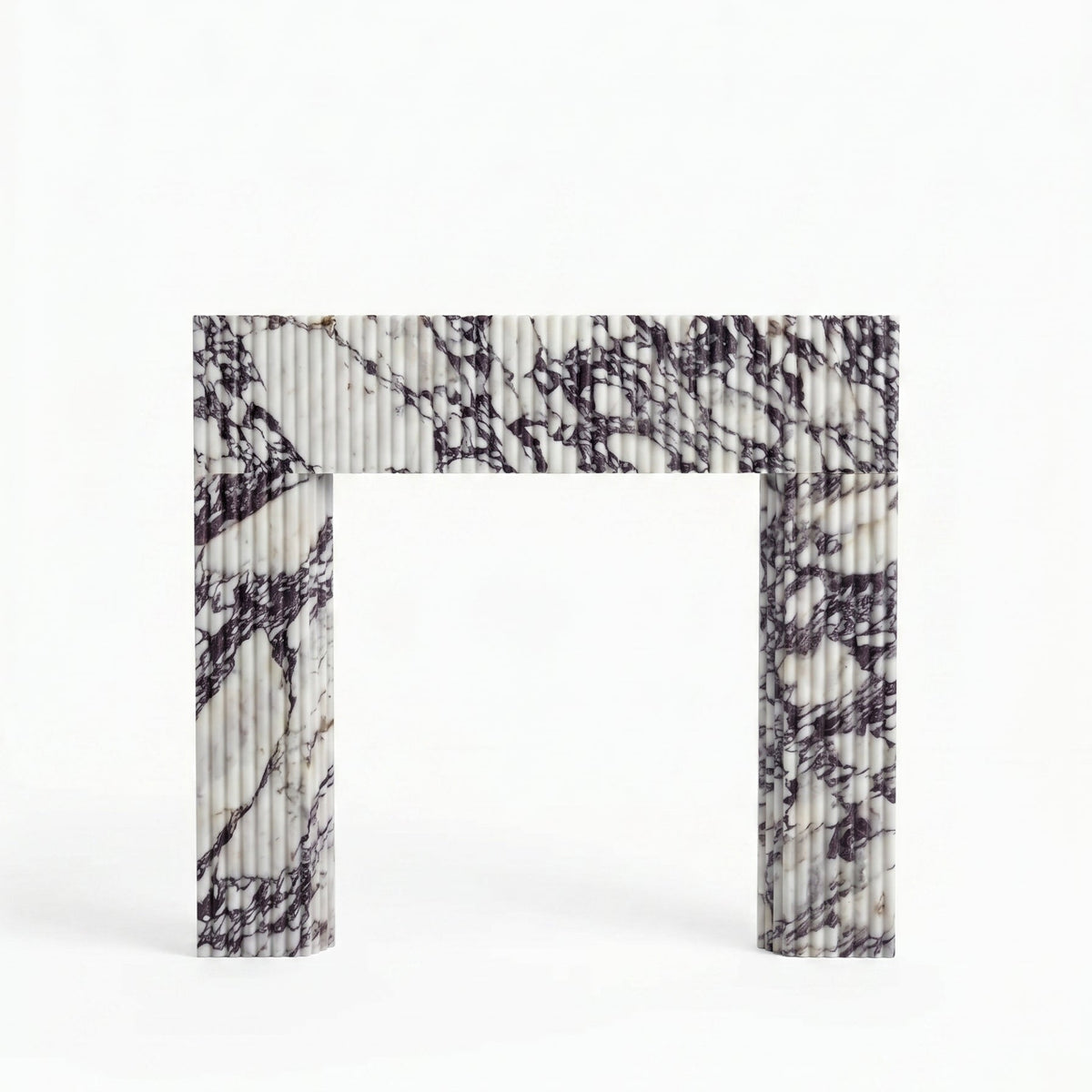 Calacatta Viola Marble Fluted Fireplace Mantel Polished 36x40