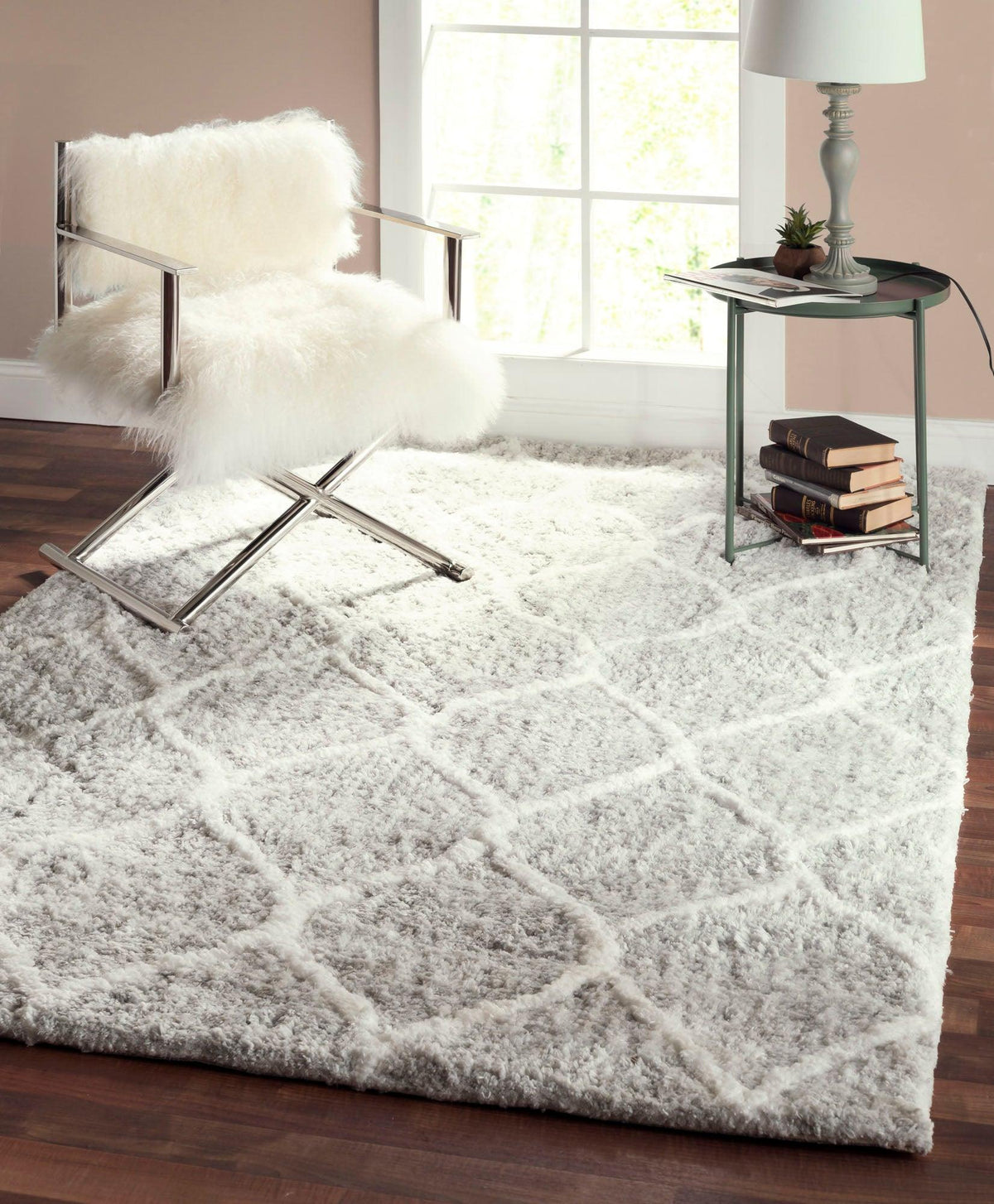 Canvello Shag Moroccan Hand-Woven Microfiber & cotton Shaggy Rug- 5' X 8'