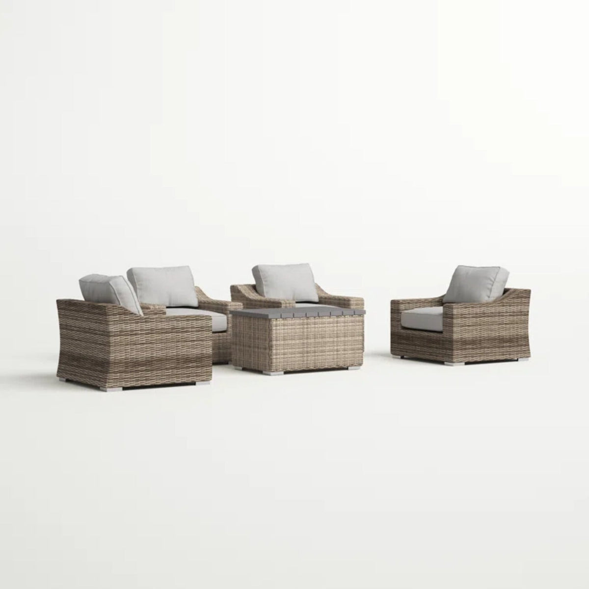 All Weather Wicker Sectional with Cushions