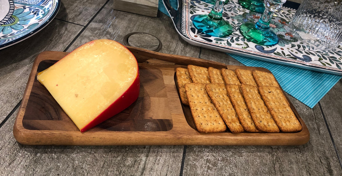 End Grain Cheese Board with Knife