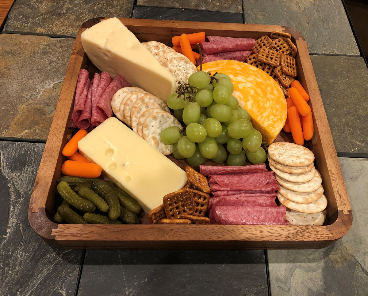 Acacia Wood Square Serving Tray 14" x 14"