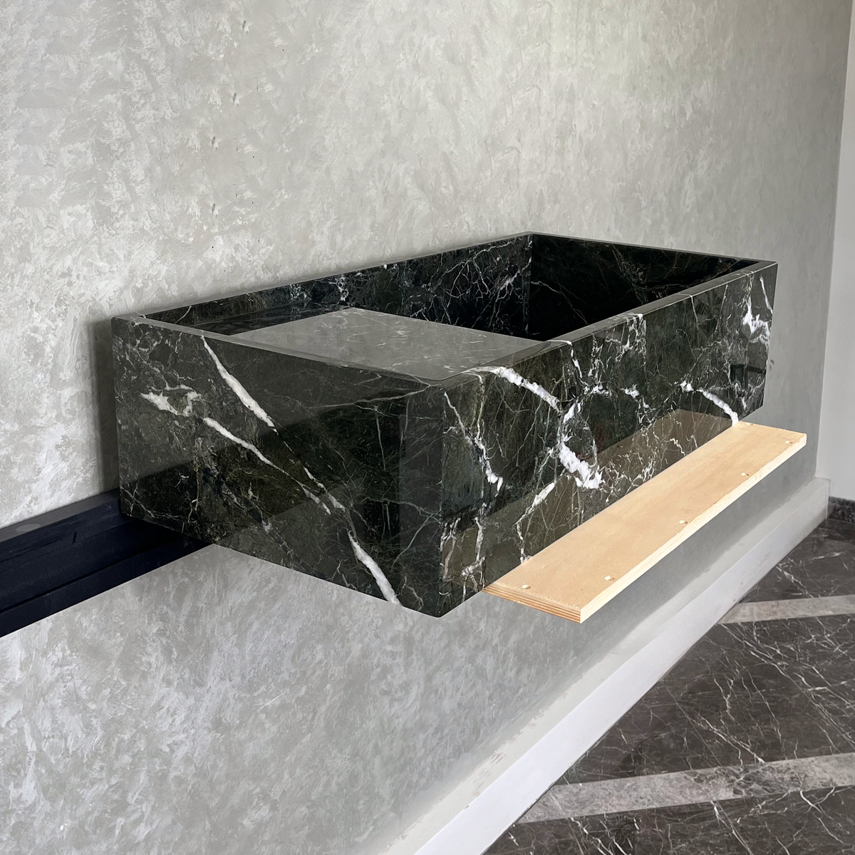 Teos Green Marble Handcrafted Luxury Vanity Bathroom Sink with Spa Inspired Design