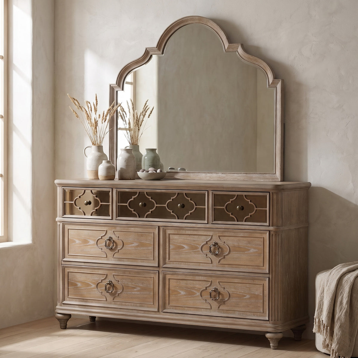 1 Piece Oak Dresser with Dovetail Drawers