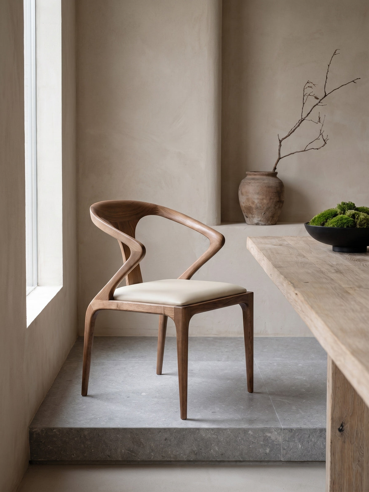 31inches Leatherette and Wood Dining Chair