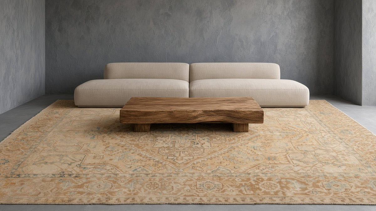 ShopInFill staged scene — 7x11-vintage-distressed-heriz-carpet