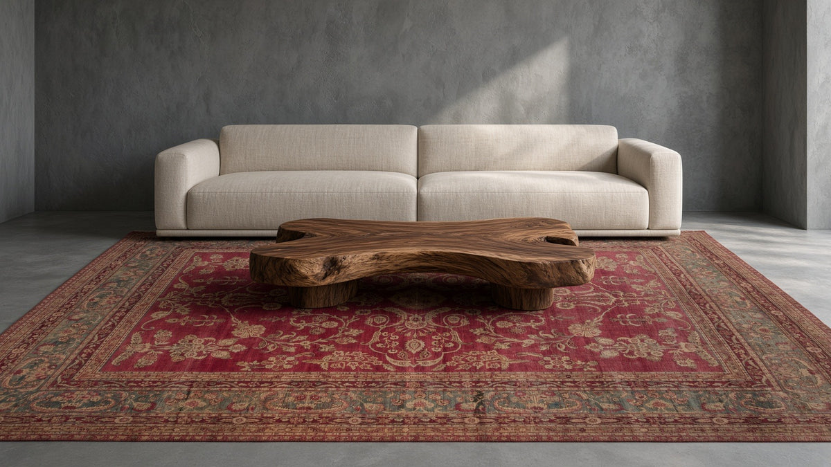 ShopInFill staged scene — 85x115-antique-distressed-yezd-carpet