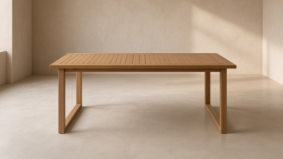 ShopInFill staged scene — agate-rectangular-teak-dining-table
