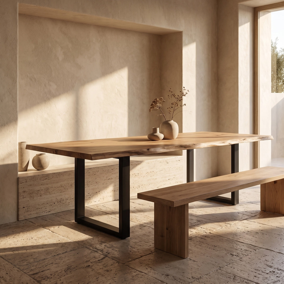 Athea Butterfly Natural live Edge Dining Table - 120"