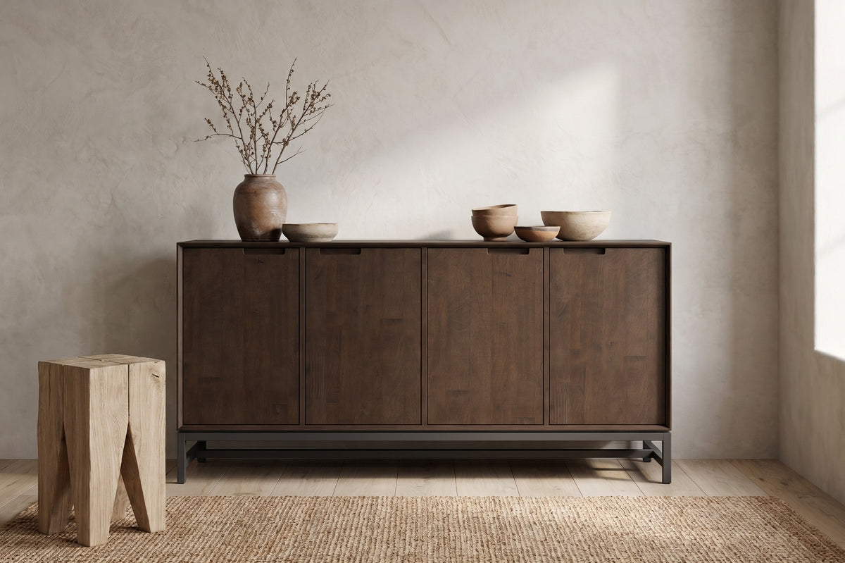 Banting 72 Inch Wide Solid Wood 4 Door Sideboard Buffet