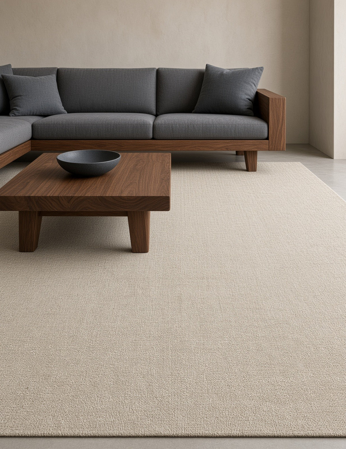 ShopInFill staged scene — canvello-beige-color-hand-knotted-modern-rug-9-x-12