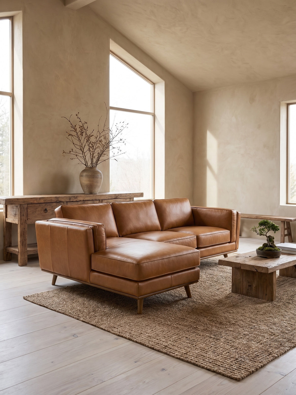 Chase Genuine Leather Sectional Left Facing