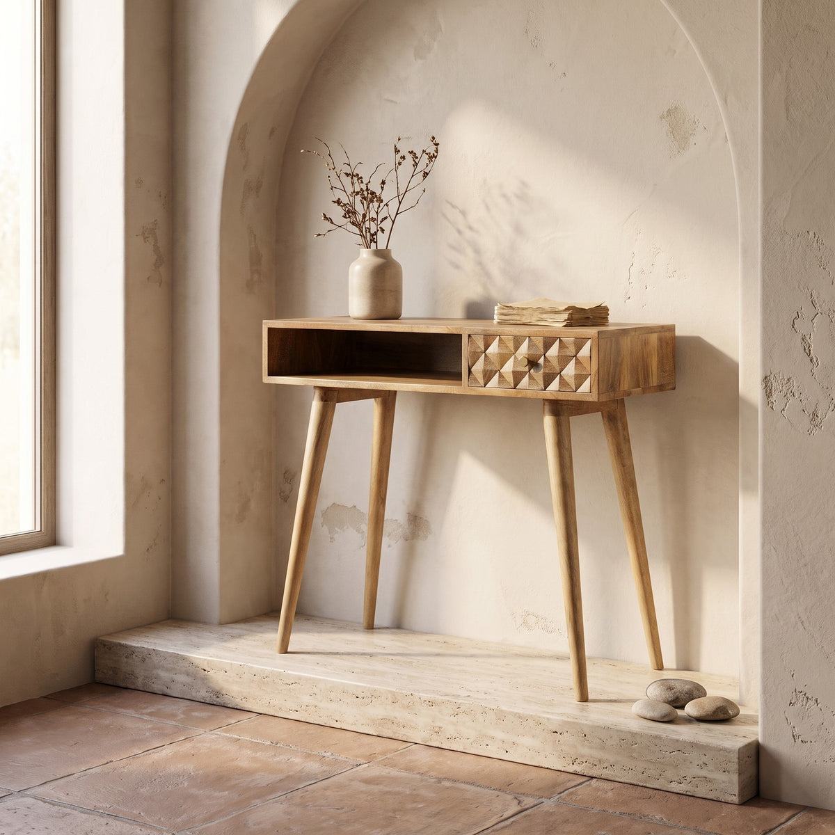 Diamond Carved Writing Desk