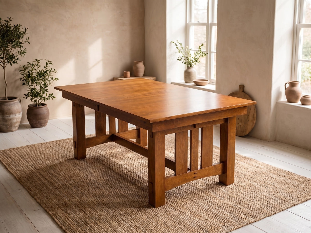 Mission Quarter Sawn Oak Dining Table and Chairs Set (2 Colors Available)
