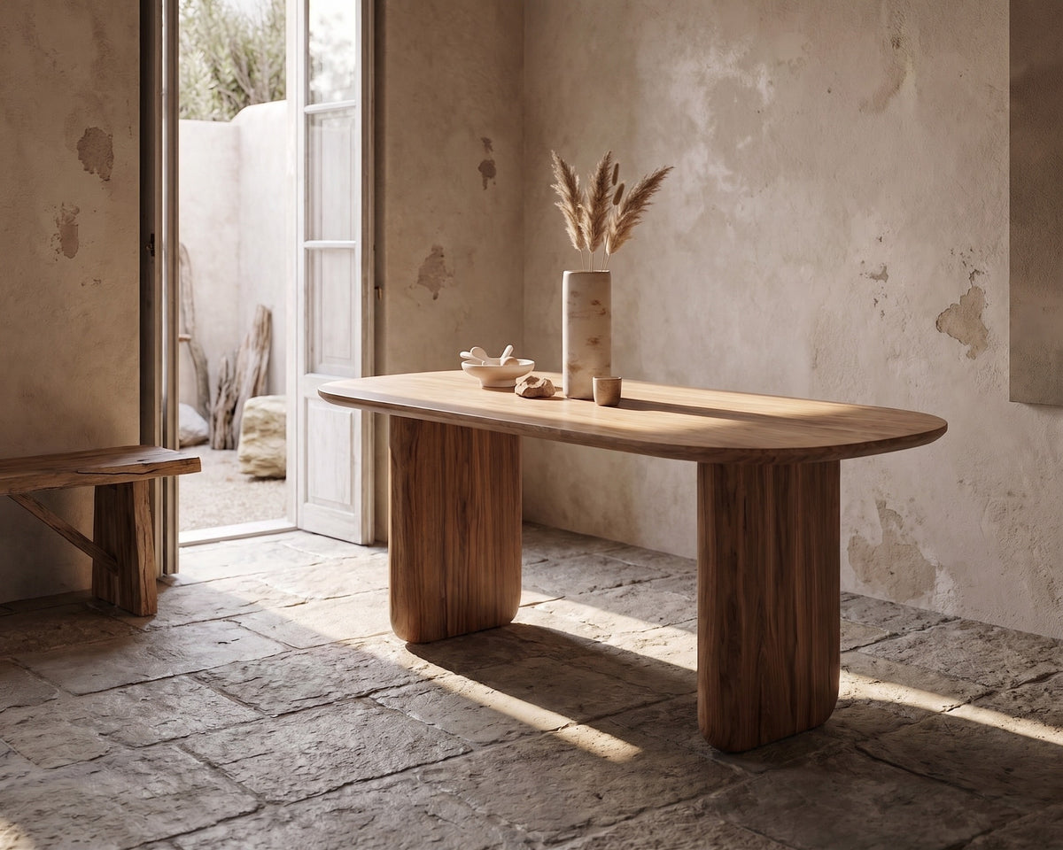 Oval Solid Wood Dining Table