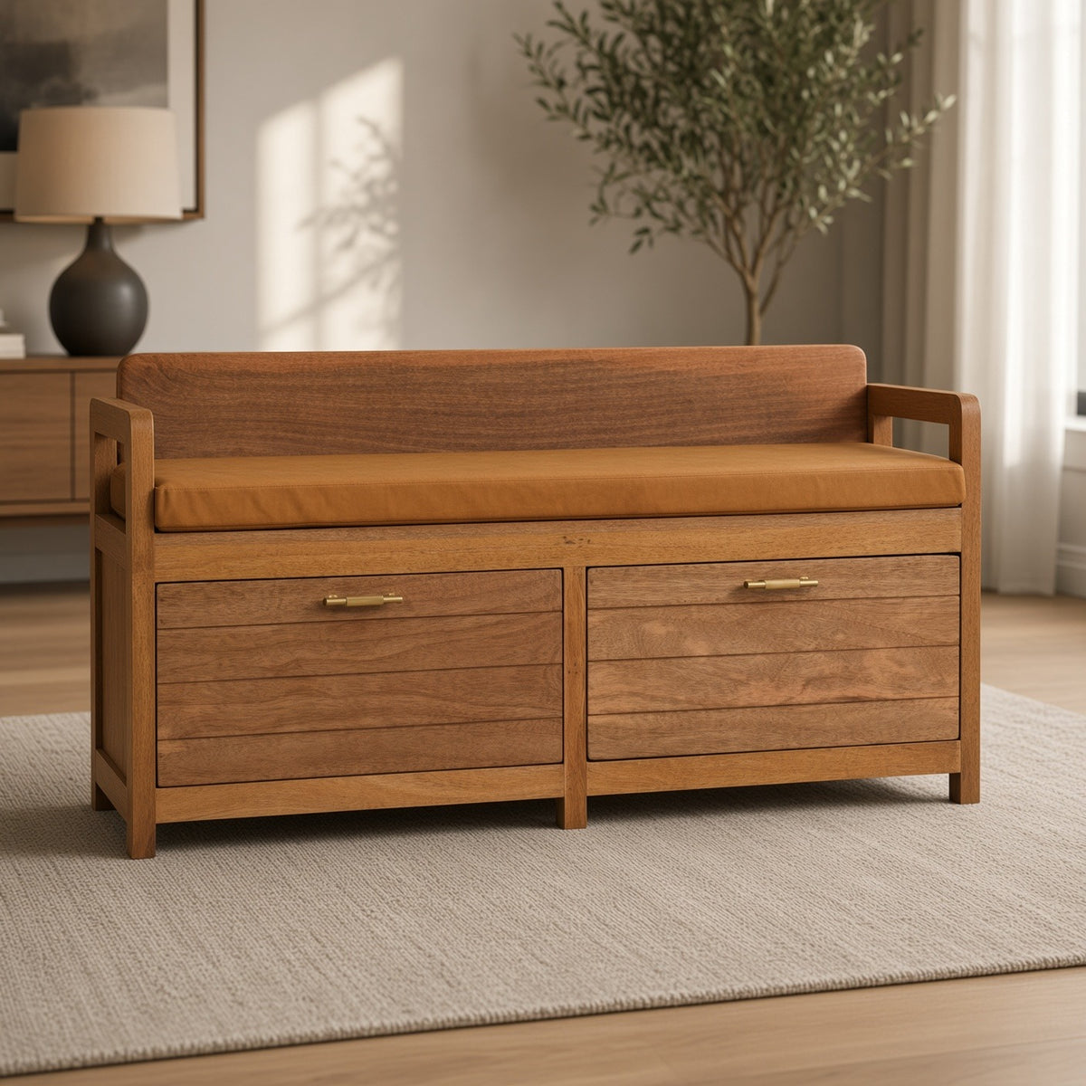 Oxford Oak-ish 2-Drawer Storage Bench