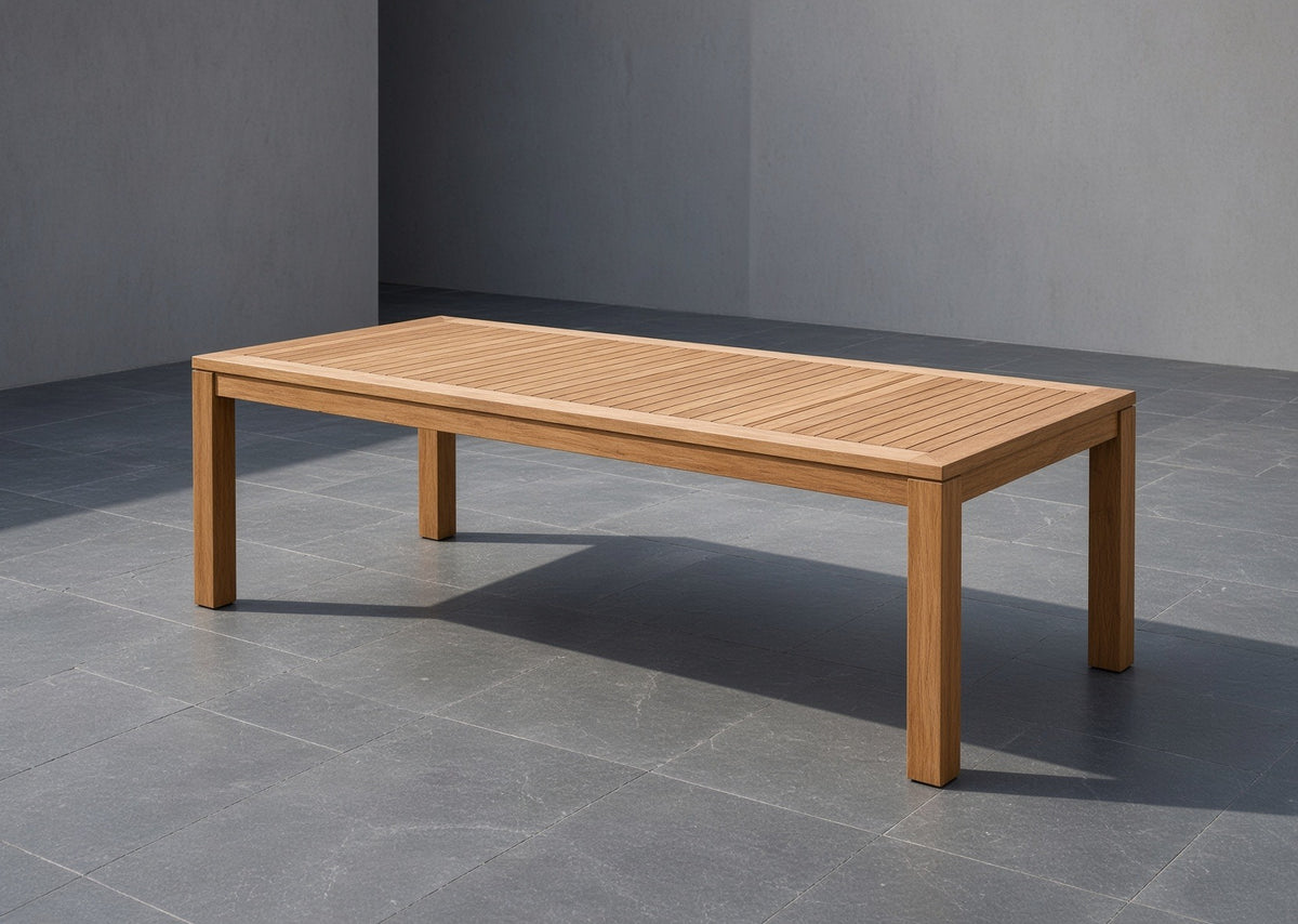 ShopInFill staged scene — rinjani-rectangular-teak-table-and-fortuna-armchair-dining-set
