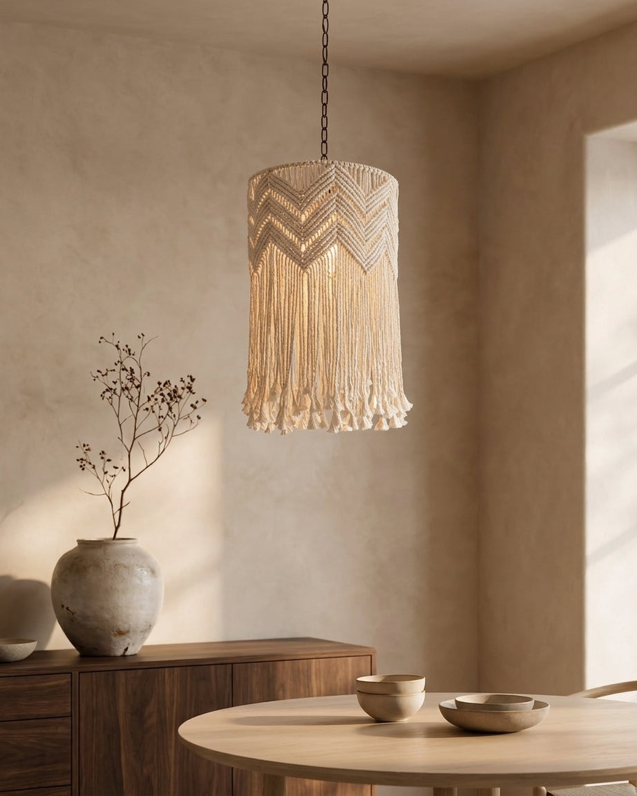 Santorini Macramé Pendant