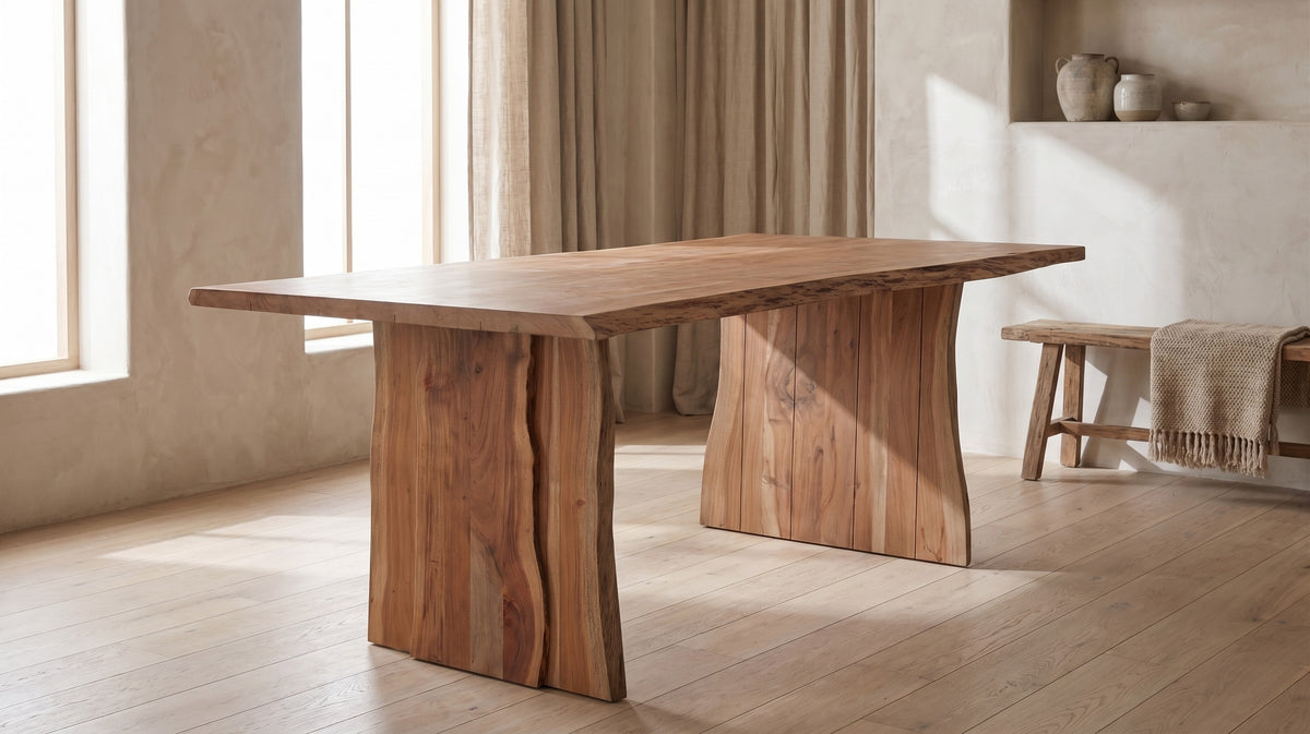 Solid Acacia Wood Live Edge Dining Table