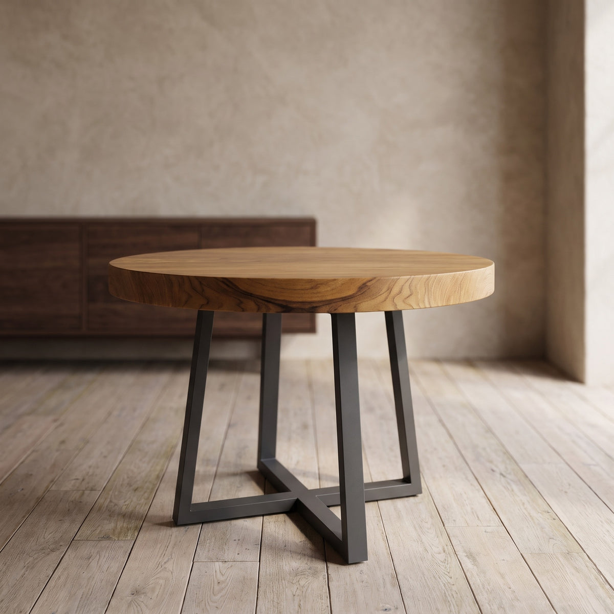 Solid Teak Round Dining Table