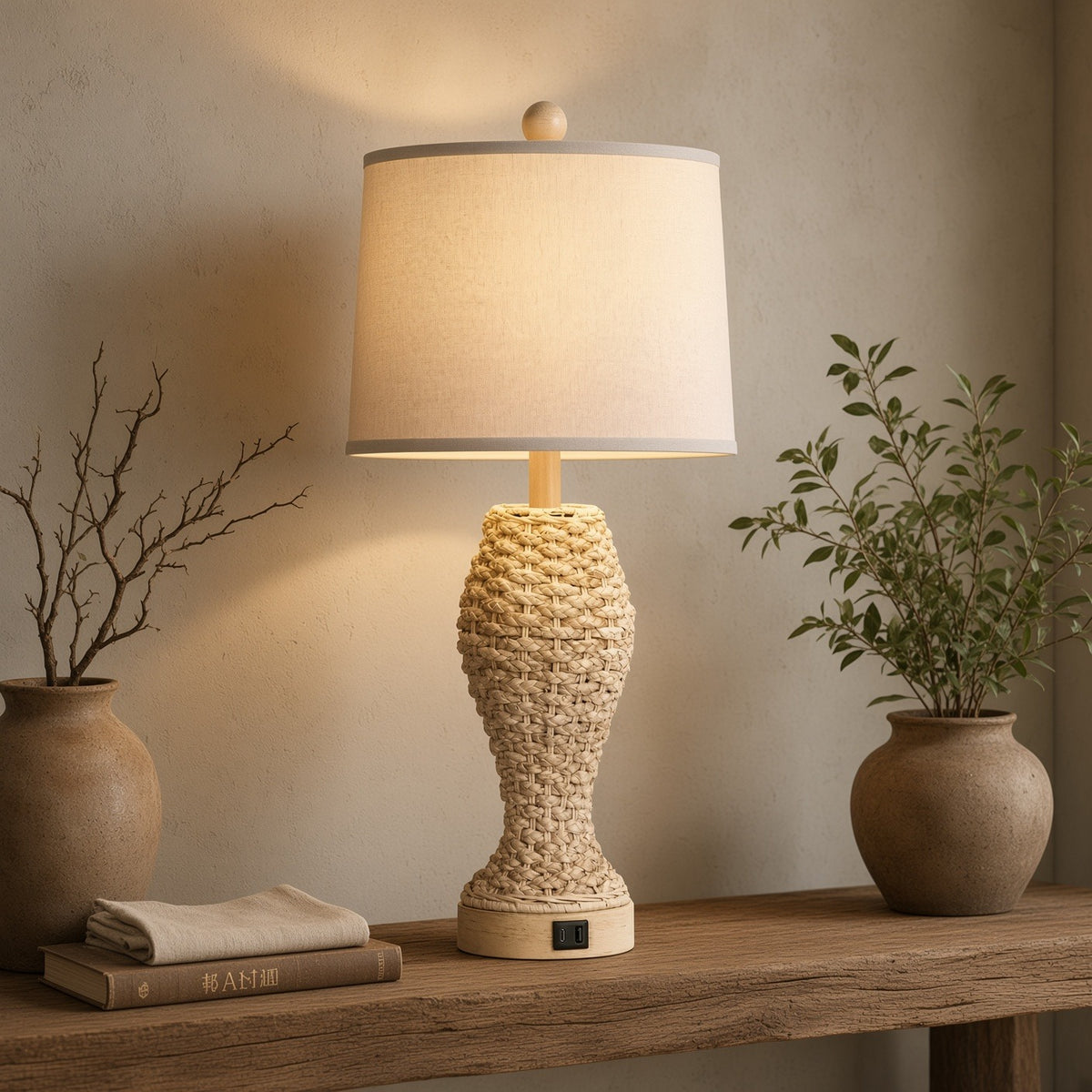 Table Lamp - Woven Seagrass 26.5inch
