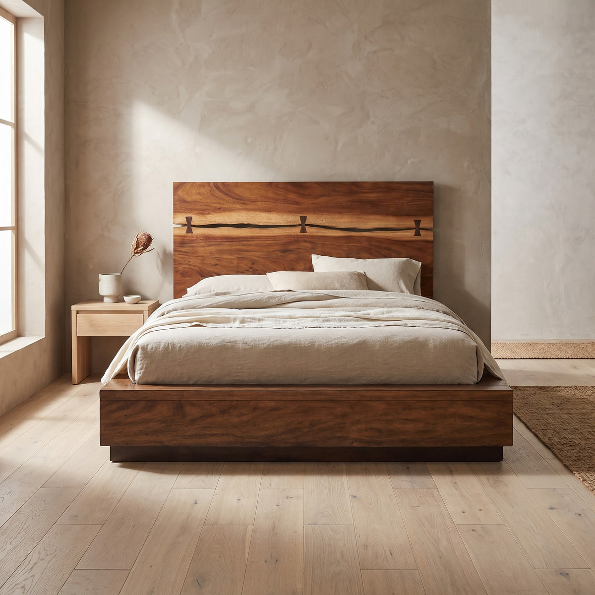 Winslow Wood Eastern King Storage Panel Bed Smokey Walnut