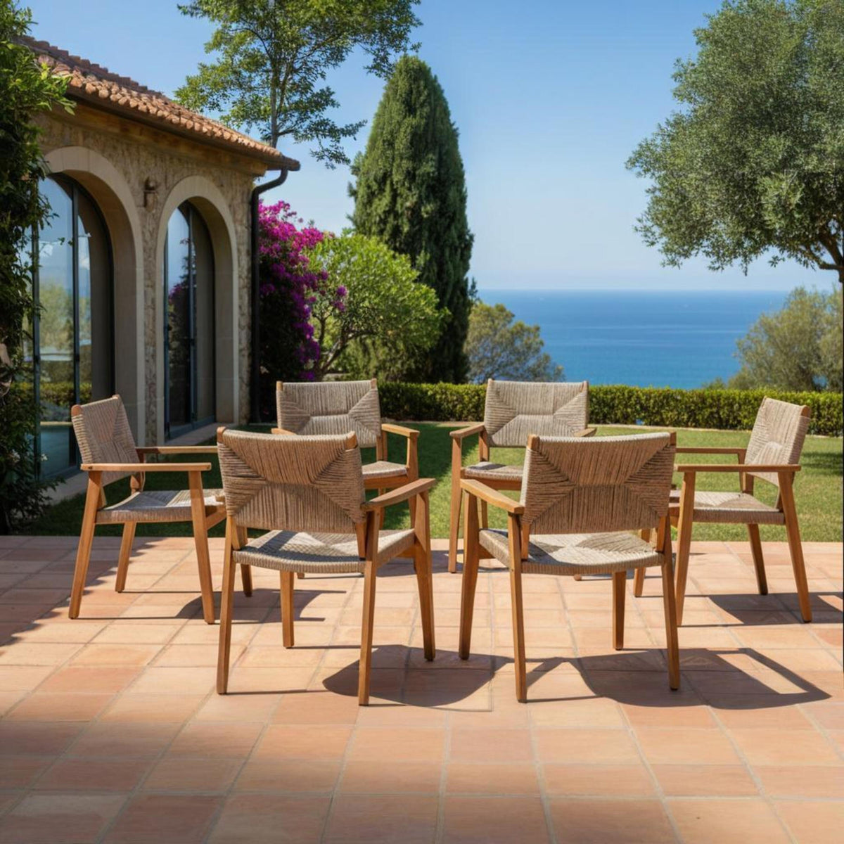 Acacia Wood Frame Outdoor Dining Chair