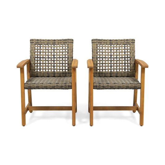 Acacia Wood Frame Dining Chair