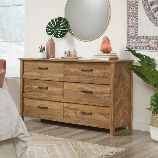 Sindoori mango wood six-drawer dresser, supplier photo
