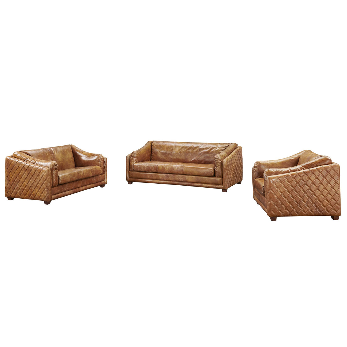 Top Grain Leather Sofa Quilted Outer Shell, light brown, view 9