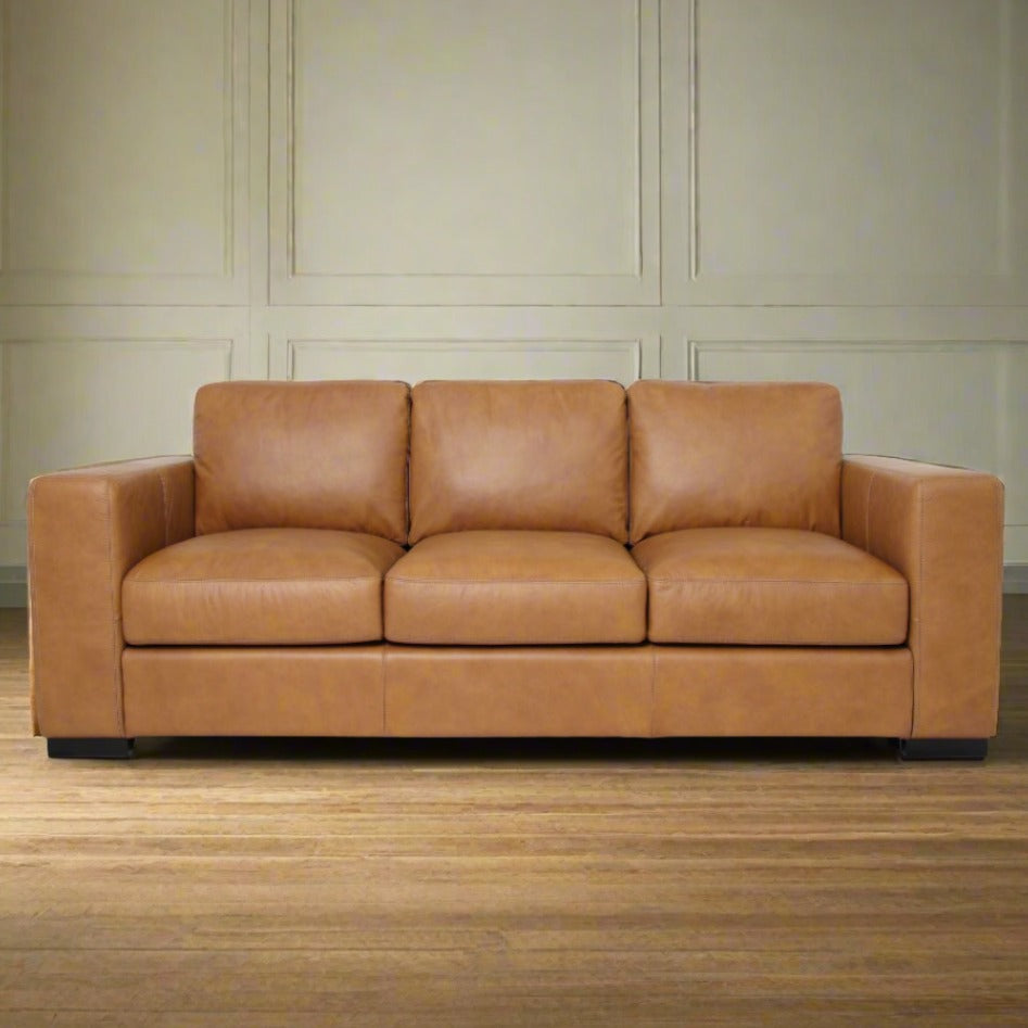 Top Grain Leather Sofa Vintage Finish, tan, view 10